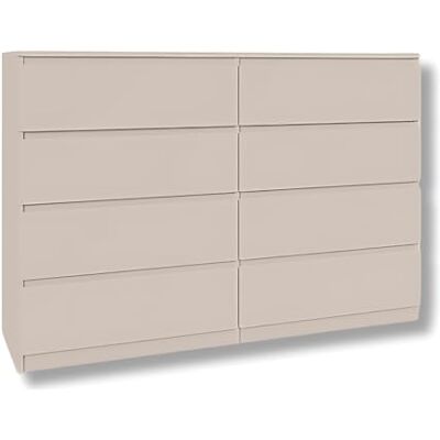 YUMEBLY Commode avec 8 tiroirs Kashmir 140 cm Idéale pour chambre, salon, chambre d’enfant et bureau Grande commode spacieuse 140x97x40 cm YUMEBLY Commode avec 8 tiroirs Kashmir 140 cm Idéale pour chambre, salon, chambre d’enfant et bureau Grande commode spacieuse 140x97x40 cm