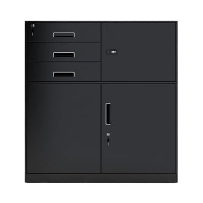 YHxFlux Armoire de bureau Classeur en fer, armoire courte, de rangement données bureau, bibliothèque balcon, avec serrure, petite Rangement(Noir) YHxFlux Armoire de bureau Classeur en fer, armoire courte, de rangement données bureau, bibliothèque balcon, avec serrure, petite Rangement(Noir)