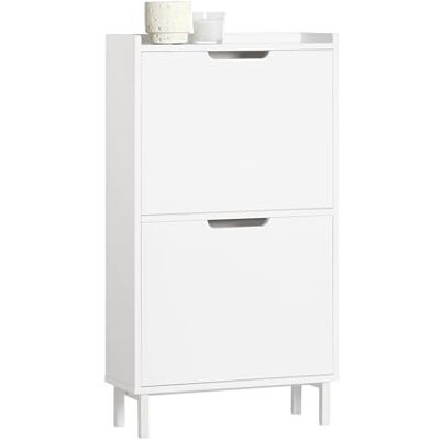 SoBuy FSR151-W Armoire à chaussures étroite avec 2 abattants 4 étagères Blanc 50 x 91 x 19 cm SoBuy FSR151-W Armoire à chaussures étroite avec 2 abattants 4 étagères Blanc 50 x 91 x 19 cm