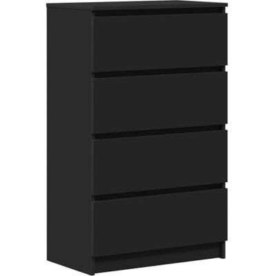 vidaXL Buffet Armoire à Tiroirs Commode Armoire de Rangement Dressoir Meuble de Rangement avec 4 Tiroirs Noir 60x35x98,5 cm Bois d'Ingénierie vidaXL Buffet Armoire à Tiroirs Commode Armoire de Rangement Dressoir Meuble de Rangement avec 4 Tiroirs Noir 60x35x98,5 cm Bois d'Ingénierie
