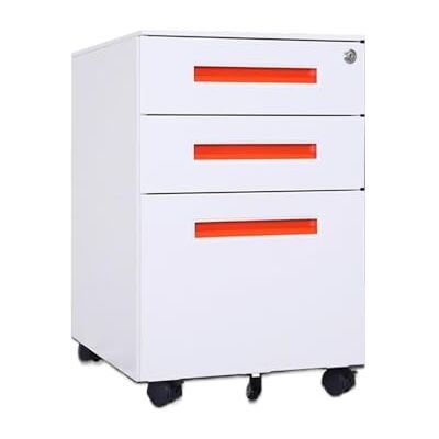 Kx9Lb8d Classeur Classeur mobile en acier coloré sous le bureau, meuble de rangement épais à trois tiroirs avec roulettes Armoire de bureau(Orange) Kx9Lb8d Classeur Classeur mobile en acier coloré sous le bureau, meuble de rangement épais à trois tiroirs avec roulettes Armoire de bureau(Orange)
