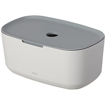 Tiger Tess Boîte de rangement avec couvercle pour salle de bain et salle de bain en plastique Blanc/gris clair 27,1 x 11,8 x 16,7 cm Tiger Tess Boîte de rangement avec couvercle pour salle de bain et salle de bain en plastique Blanc/gris clair 27,1 x 11,8 x 16,7 cm