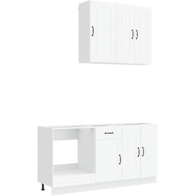 vidaXL Unité de cuisine KALMAR 5 pcs Blanc Bois d'ingénierie, Meuble de cuisine, solution de rangement, organisateur moderne, étagère, déco intérieure, style chez soi vidaXL Unité de cuisine KALMAR 5 pcs Blanc Bois d'ingénierie, Meuble de cuisine, solution de rangement, organisateur moderne, étagère, déco intérieure, style chez soi