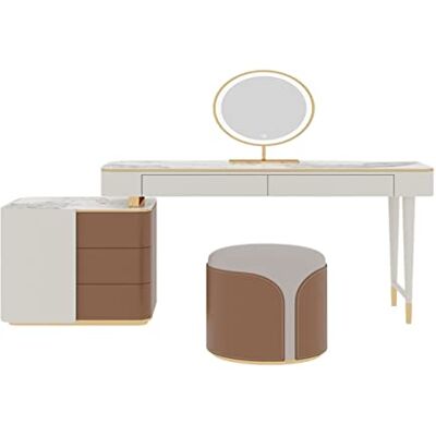 Xumh2024-3 bureau de vanité Ensemble de bureau maquillage moderne, rétractable avec miroir et tiroirs spacieux, ensemble coiffeuse chambre à coucher for filles femmes Cabinet organisateurs(Grand) Xumh2024-3 bureau de vanité Ensemble de bureau maquillage moderne, rétractable avec miroir et tiroirs spacieux, ensemble coiffeuse chambre à coucher for filles femmes Cabinet organisateurs(Grand)