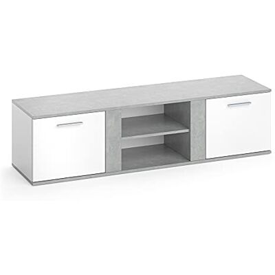 Vicco Meuble tv "Novelli", Béton, 155x41cm, pour une utilisation comme meuble TV avec plusieurs surfaces de rangement Vicco Meuble tv "Novelli", Béton, 155x41cm, pour une utilisation comme meuble TV avec plusieurs surfaces de rangement