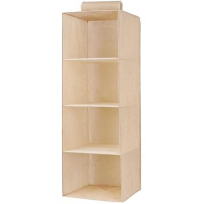 USOHJZ Sac de rangement suspendu portable à 1/2/3/4 couches pour armoire, crochet de tiroir mezzanine, organisateur portable, organisateur de placard suspendu pour armoire (beige, moyen) USOHJZ Sac de rangement suspendu portable à 1/2/3/4 couches pour armoire, crochet de tiroir mezzanine, organisateur portable, organisateur de placard suspendu pour armoire (beige, moyen)