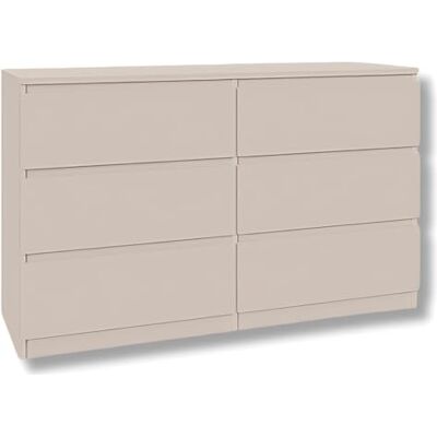 YUMEBLY Commode avec 6 tiroirs Kashmir 120 cm Idéale pour chambre, salon, chambre d’enfant et bureau Grande commode spacieuse 120x75x40 cm YUMEBLY Commode avec 6 tiroirs Kashmir 120 cm Idéale pour chambre, salon, chambre d’enfant et bureau Grande commode spacieuse 120x75x40 cm