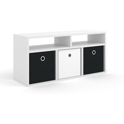 Vicco Meuble de rangement cube "Hylda", Blanc, 84.4x39cm, pour la séparation des espaces et le rangement de livres et de boîtes Vicco Meuble de rangement cube "Hylda", Blanc, 84.4x39cm, pour la séparation des espaces et le rangement de livres et de boîtes