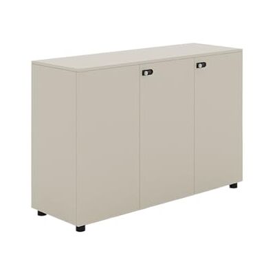 YHxFlux Armoire de bureau Classeur en bois gris et blanc à trois portes avec serrure for salle de conférence, garde-manger, bureau, informations rangement Rangement YHxFlux Armoire de bureau Classeur en bois gris et blanc à trois portes avec serrure for salle de conférence, garde-manger, bureau, informations rangement Rangement