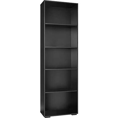 tectake ® Étagère Bibliothèque avec 5 étagères Meuble de rangement moderne Aspect Bois HxLxP : env. 190x60x30 cm Pieds en plastique respectueux du sol Noir tectake ® Étagère Bibliothèque avec 5 étagères Meuble de rangement moderne Aspect Bois HxLxP : env. 190x60x30 cm Pieds en plastique respectueux du sol Noir