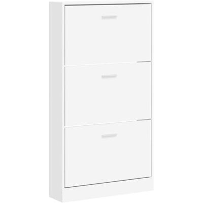 vidaXL Meuble à chaussures Blanc 59x17x108 cm Bois d'ingénierie vidaXL Meuble à chaussures Blanc 59x17x108 cm Bois d'ingénierie