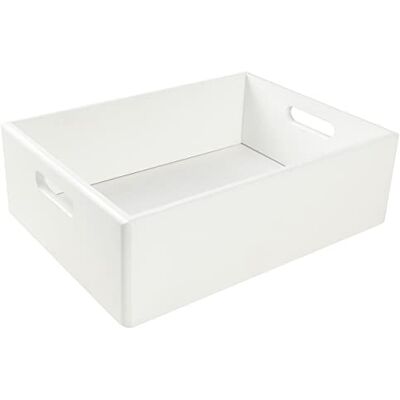 Creative Caisse Bois Rangement Blanc 40 x 30 x 13 cm (+/- 1cm) Boîte de Rangement Bois avec Poignées Boite Rangement Cuisine Caisse de Rangement Bureau Casier de Rangement Creative Caisse Bois Rangement Blanc 40 x 30 x 13 cm (+/- 1cm) Boîte de Rangement Bois avec Poignées Boite Rangement Cuisine Caisse de Rangement Bureau Casier de Rangement