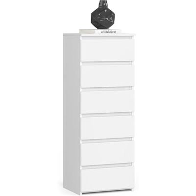 Home Collective Commode à six tiroirs élégante pour intérieur minimaliste 109 cm de haut et 40 cm de large pour salon, chambre à coucher, couloir, armoire, buffet, haut buffet, grand espace de rangement, blanc Home Collective Commode à six tiroirs élégante pour intérieur minimaliste 109 cm de haut et 40 cm de large pour salon, chambre à coucher, couloir, armoire, buffet, haut buffet, grand espace de rangement, blanc