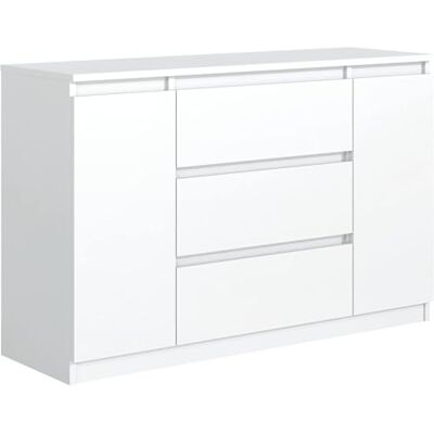 meble masztalerz Commode à 2 Portes et 3 Tiroirs Commode bois la Chambre à Coucher et le Salon Moderne Design Meubles peu Encombrants 138,5x78,2x39 cm Blanc meble masztalerz Commode à 2 Portes et 3 Tiroirs Commode bois la Chambre à Coucher et le Salon Moderne Design Meubles peu Encombrants 138,5x78,2x39 cm Blanc