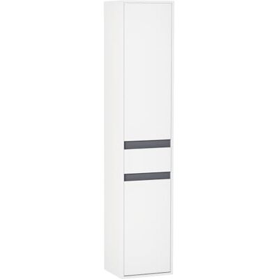 HOMCOM Meuble Colonne Rangement Salle de Bain Style Contemporain 2 placards 3 étagères et tiroir Coulissant Panneaux Particules Blanc HOMCOM Meuble Colonne Rangement Salle de Bain Style Contemporain 2 placards 3 étagères et tiroir Coulissant Panneaux Particules Blanc