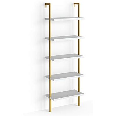 Vicco Étagère échelle "Ava", Blanc, 60x183cm pour un rangement ouvert et une conception d’espace flexible Vicco Étagère échelle "Ava", Blanc, 60x183cm pour un rangement ouvert et une conception d’espace flexible