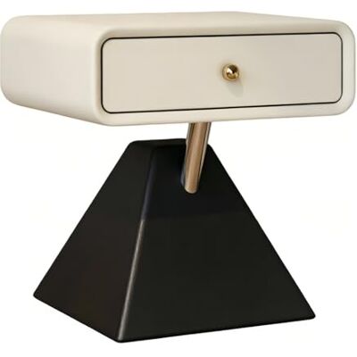 L8p2B5s7 Table de chevet Table de chevet avec tiroir bicolore, tige en métal, base noire for rangement chambre à coucher(Blanc,Moyen) L8p2B5s7 Table de chevet Table de chevet avec tiroir bicolore, tige en métal, base noire for rangement chambre à coucher(Blanc,Moyen)