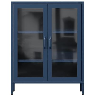 Jan Nowak Vitrine d'Exposition en Métal GINA Étagères Réglables, Fixation Murale, Verre Trempé Meuble de Rangement pour Salle de Séjour, Maison, Intérieur 80 x 101,5 x 40 cm Bleu Foncé Jan Nowak Vitrine d'Exposition en Métal GINA Étagères Réglables, Fixation Murale, Verre Trempé Meuble de Rangement pour Salle de Séjour, Maison, Intérieur 80 x 101,5 x 40 cm Bleu Foncé