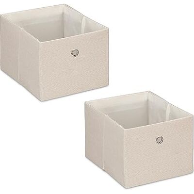 Relaxdays Boîtes de Rangement Pliables Beige - Boîtes de tissu Relaxdays Boîtes de Rangement Pliables Beige - Boîtes de tissu
