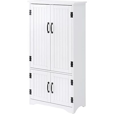 HOMCOM Buffet de Cuisine Armoire de Cuisine contemporaine Multi-rangements 2 placards 3 étagères MDF Panneaux Particules Blanc HOMCOM Buffet de Cuisine Armoire de Cuisine contemporaine Multi-rangements 2 placards 3 étagères MDF Panneaux Particules Blanc