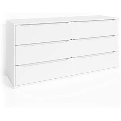Vicco Commode avec tiroirs "Ruben", Blanc, 48x77.6cm pour le rangement de vêtements et d’objets du quotidien Vicco Commode avec tiroirs "Ruben", Blanc, 48x77.6cm pour le rangement de vêtements et d’objets du quotidien