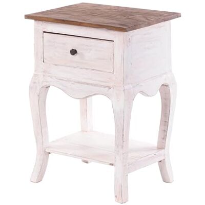 DESIGN DELIGHTS Napoléon Table téléphonique vintage 64 x 45 x 34 cm (H x l x P) Bois recyclé Table d'appoint avec tiroir Couleur : 05 blanc naturel DESIGN DELIGHTS Napoléon Table téléphonique vintage 64 x 45 x 34 cm (H x l x P) Bois recyclé Table d'appoint avec tiroir Couleur : 05 blanc naturel