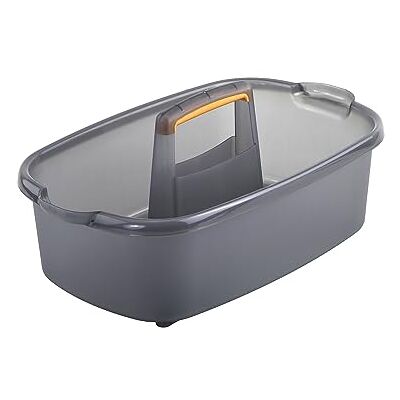 Casabella Panier de Rangement Multifonction en Plastique avec poignée, 7 litres, Gris et Orange. Casabella Panier de Rangement Multifonction en Plastique avec poignée, 7 litres, Gris et Orange.