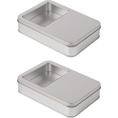 TSKDKIT Petites boîtes de rangement rectangulaires en métal pour cartes à jouer, écouteurs, câbles de charge, savon et autres articles (16 x 11 x 3,5 cm) TSKDKIT Petites boîtes de rangement rectangulaires en métal pour cartes à jouer, écouteurs, câbles de charge, savon et autres articles (16 x 11 x 3,5 cm)