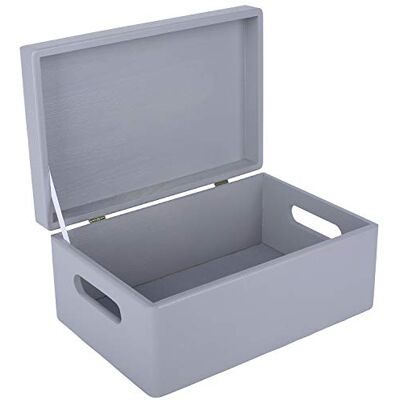 Creative Boite Rangement en Bois Gris 30 x 20 x 14 cm (+/- 1 cm) avec Couvercle et Poignées Boite en Bois Boite a Souvenir Boîte Caisse Malle Coffre BRUT ET NON PONCÉ Creative Boite Rangement en Bois Gris 30 x 20 x 14 cm (+/- 1 cm) avec Couvercle et Poignées Boite en Bois Boite a Souvenir Boîte Caisse Malle Coffre BRUT ET NON PONCÉ