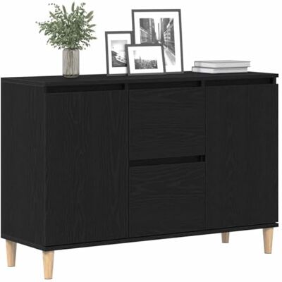 vidaXL Buffet en Chêne Noir - Mobilier de Rangement Moderne vidaXL Buffet en Chêne Noir - Mobilier de Rangement Moderne