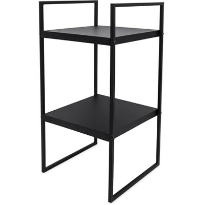 Spetebo Étagère en métal noire ouverte avec 2 compartiments – 54 x 27 x 27 cm – Bibliothèque carrée avec 2 étagères – Étagère universelle pour salle de bain, cuisine, salon, couloir Spetebo Étagère en métal noire ouverte avec 2 compartiments – 54 x 27 x 27 cm – Bibliothèque carrée avec 2 étagères – Étagère universelle pour salle de bain, cuisine, salon, couloir