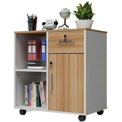 Z4T8M2K6G5 Placard de rangement Armoire de classement à verrouillage Mobile, armoire bureau, données, d'imprimante, basse rangement Pour le bureau(Natural) Z4T8M2K6G5 Placard de rangement Armoire de classement à verrouillage Mobile, armoire bureau, données, d'imprimante, basse rangement Pour le bureau(Natural)