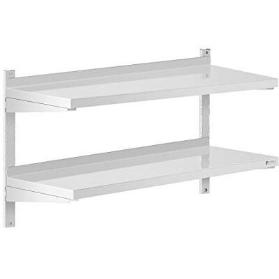 Royal Catering Étagère Murale Cuisine Tablette Flottante INOX 100 cm RCWR-1000.4 (100 x 40 cm, Pose Murale, Épaisseur 3,5 cm, Capacité 40 kg) Royal Catering Étagère Murale Cuisine Tablette Flottante INOX 100 cm RCWR-1000.4 (100 x 40 cm, Pose Murale, Épaisseur 3,5 cm, Capacité 40 kg)
