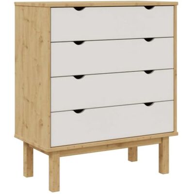 vidaXL Commode OTTA Marron et blanc 76,5x39,5x90 cm Bois de pin massif vidaXL Commode OTTA Marron et blanc 76,5x39,5x90 cm Bois de pin massif