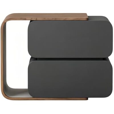 L8p2B5s7 Table de chevet Table de chevet avec tiroirs empilés, panneau latéral extensible en forme C for chambre à coucher(Gray,Grand) L8p2B5s7 Table de chevet Table de chevet avec tiroirs empilés, panneau latéral extensible en forme C for chambre à coucher(Gray,Grand)