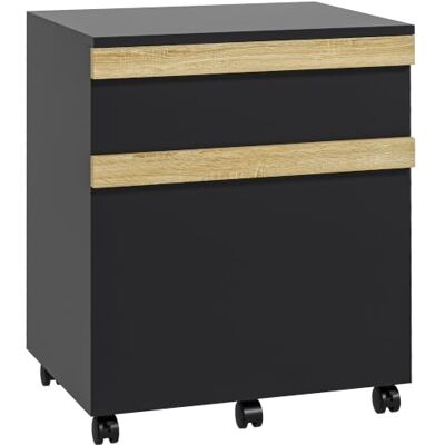 Vinsetto Caisson de Bureau à Roulettes 2 Tiroirs 48 x 40 x 59,5 cm Noir Meuble de Rangement Mobile, Trieur à Dossiers Vinsetto Caisson de Bureau à Roulettes 2 Tiroirs 48 x 40 x 59,5 cm Noir Meuble de Rangement Mobile, Trieur à Dossiers