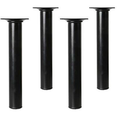 Amig Lot de 4 Pieds Ronds pour Meuble 30X100 cm Acier Pour Tables Basses, Tables de Nuit, Commodes... Embout Anti-rayures Résistants Noir Visserie incluse Amig Lot de 4 Pieds Ronds pour Meuble 30X100 cm Acier Pour Tables Basses, Tables de Nuit, Commodes... Embout Anti-rayures Résistants Noir Visserie incluse