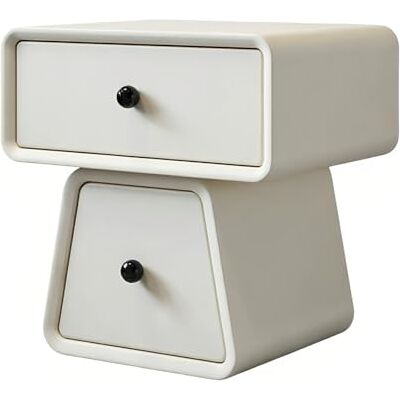 L8p2B5s7 Table de chevet Table de chevet à deux tiroirs avec boutons ronds et tiroir trapézoïdal for chambres coucher(Blanc,Moyen) L8p2B5s7 Table de chevet Table de chevet à deux tiroirs avec boutons ronds et tiroir trapézoïdal for chambres coucher(Blanc,Moyen)