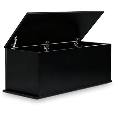 VDD Coffre de rangement bois coffre à jouets coffre à couvertures 100 cm de large noir VDD Coffre de rangement bois coffre à jouets coffre à couvertures 100 cm de large noir