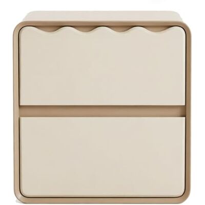 L8p2B5s7 Table de chevet Table de chevet à deux tiroirs, poignées cachées en forme vague for le rangement la chambre coucher(Brown,Moyen) L8p2B5s7 Table de chevet Table de chevet à deux tiroirs, poignées cachées en forme vague for le rangement la chambre coucher(Brown,Moyen)