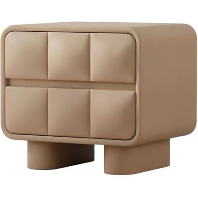 L8p2B5s7 Table de chevet Table de nuit avec deux tiroirs, poignées dissimulées, pieds cylindriques for le rangement la chambre à coucher(Brown,Moyen) L8p2B5s7 Table de chevet Table de nuit avec deux tiroirs, poignées dissimulées, pieds cylindriques for le rangement la chambre à coucher(Brown,Moyen)