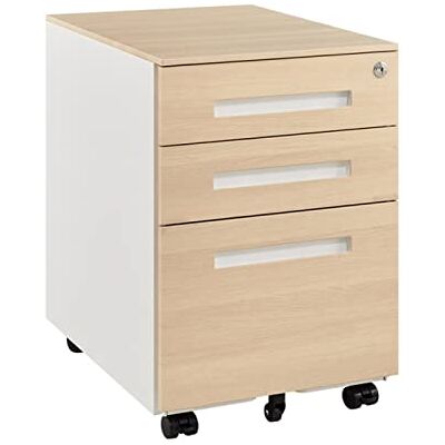 WYYDHGBF Armoire à 3 tiroirs avec 1 serrure, sous le bureau, armoire de classement mobile à roulettes verticale WYYDHGBF Armoire à 3 tiroirs avec 1 serrure, sous le bureau, armoire de classement mobile à roulettes verticale