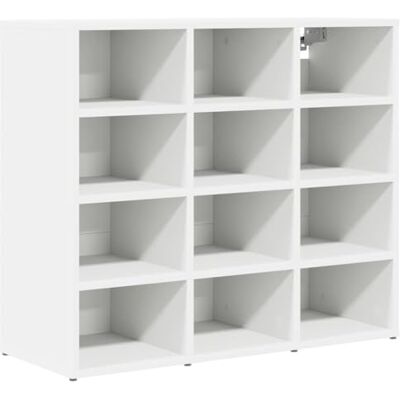 vidaXL Cabinet à chaussures Blanc 77,5 x 30 x 67 cm Bois d'ingénierie, Meuble à chaussures rectangulaire moderne, rangement pratique, organisateur intérieur, style minimaliste pour l'entrée vidaXL Cabinet à chaussures Blanc 77,5 x 30 x 67 cm Bois d'ingénierie, Meuble à chaussures rectangulaire moderne, rangement pratique, organisateur intérieur, style minimaliste pour l'entrée
