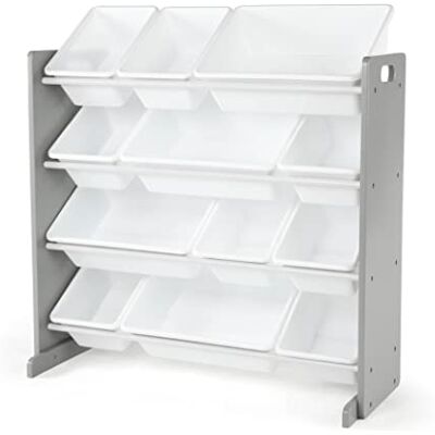 Humble Crew Étagère Enfants Spacieuse, Organisateur Jouets Bois, 12 Bacs Rangement Gris/Blanc, Design Moderne, Pratique et Élégante Humble Crew Étagère Enfants Spacieuse, Organisateur Jouets Bois, 12 Bacs Rangement Gris/Blanc, Design Moderne, Pratique et Élégante