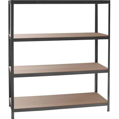 WilTec Étagère noire charges lourdes 160×60×180cm Système emboîtable 4 niveaux 175kg/niveau WilTec Étagère noire charges lourdes 160×60×180cm Système emboîtable 4 niveaux 175kg/niveau