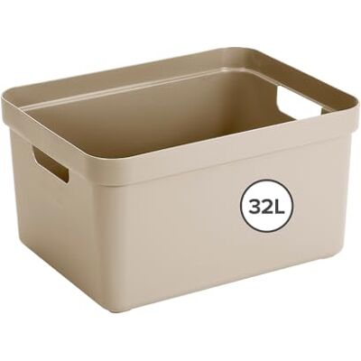 SUNWARE perfectly organised Sunware Sigma Home Boite de Rangement 32L 44,5x34,5x24,3cm Plastique Panier rangement beige SUNWARE perfectly organised Sunware Sigma Home Boite de Rangement 32L 44,5x34,5x24,3cm Plastique Panier rangement beige
