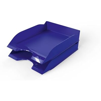Durable Basic 1701674040 Lot de 6 corbeilles à courrier empilables Bleu Format A4 Durable Basic 1701674040 Lot de 6 corbeilles à courrier empilables Bleu Format A4