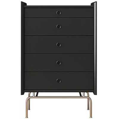 NexaGeniX Commode de rangement Commode à 5 tiroirs, armoire de rangement en bois, vintage petits, buffet canapé acier inoxydable(Noir) NexaGeniX Commode de rangement Commode à 5 tiroirs, armoire de rangement en bois, vintage petits, buffet canapé acier inoxydable(Noir)