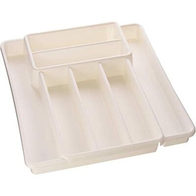 Rotho Domino Range-couverts avec 7 compartiments, en plastique (PP) sans BPA, blanc, 39,7 x 34,1 x 5,1 cm Rotho Domino Range-couverts avec 7 compartiments, en plastique (PP) sans BPA, blanc, 39,7 x 34,1 x 5,1 cm