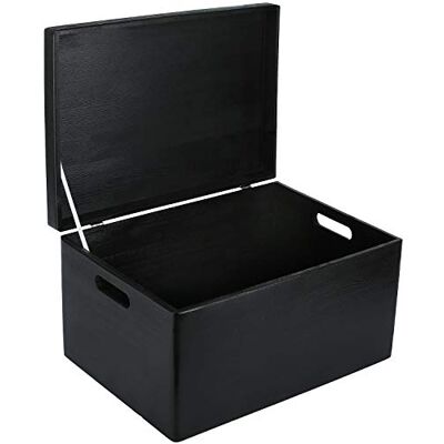 Creative Boite Rangement en Bois Noir 40 x 30 x 24 cm (+/- 1 cm) avec Couvercle et Poignées Boite en Bois Boite a Souvenir Boîte Caisse Malle Coffre BRUT ET NON PONCÉ Creative Boite Rangement en Bois Noir 40 x 30 x 24 cm (+/- 1 cm) avec Couvercle et Poignées Boite en Bois Boite a Souvenir Boîte Caisse Malle Coffre BRUT ET NON PONCÉ